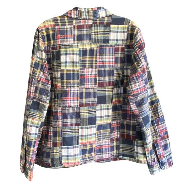 CHRISTOPHER & BANKS Madras Blazer Jacket M Preppy Patchwork Academia Classic - Picture 11 of 11